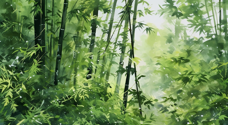 中国风水彩竹林之间的小道,插画/手绘图,插画/手绘图库,插画/手绘图下载,插画/手绘